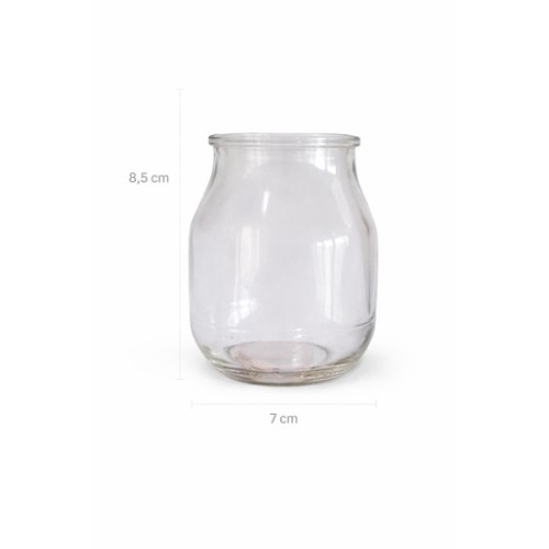 Frasco vidrio c/tapa plástica yogurt
