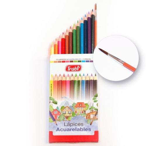 Lápices de color x 12 trabi acuarelable
