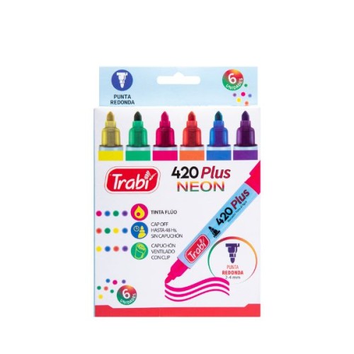 Marcador 420 fluo  x 6 surtido