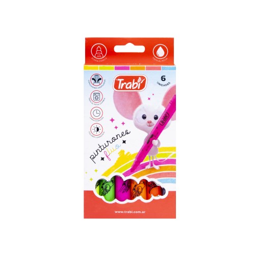 Pinturon lavable surt x 6 fluo