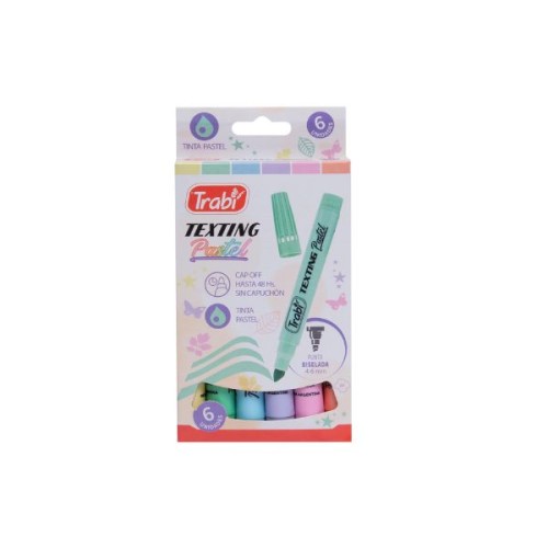 Resaltador texting pastel x 6 surtido